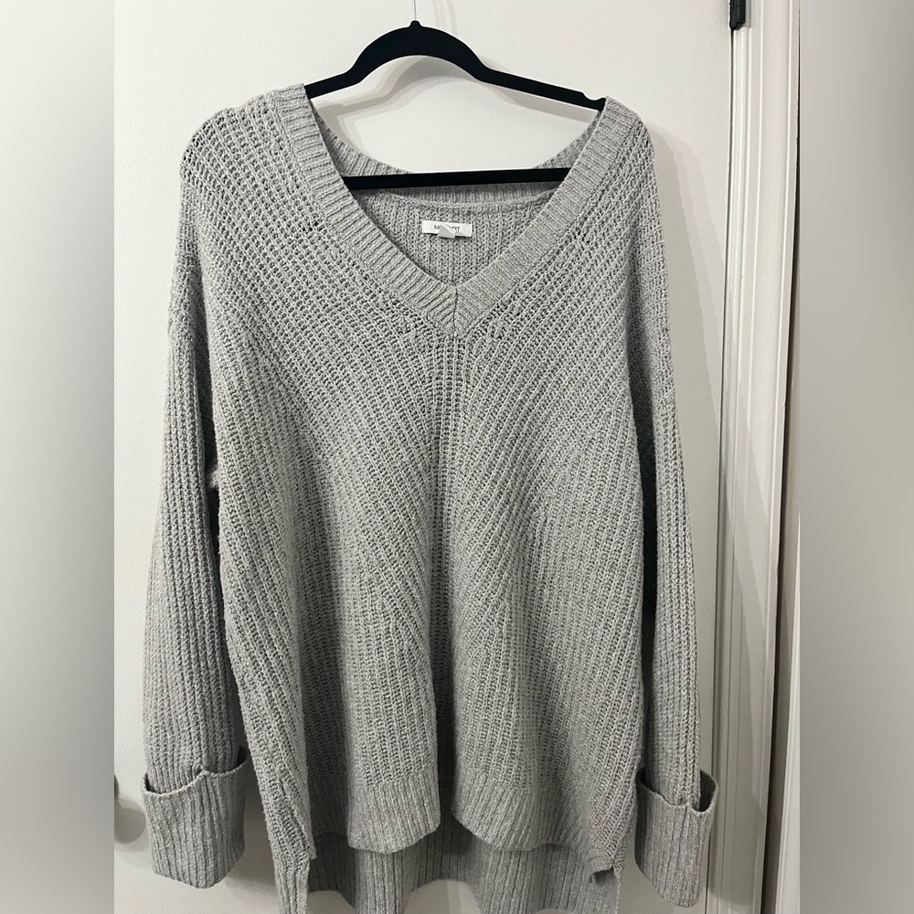 Grey Nine West Plus Size Sweater